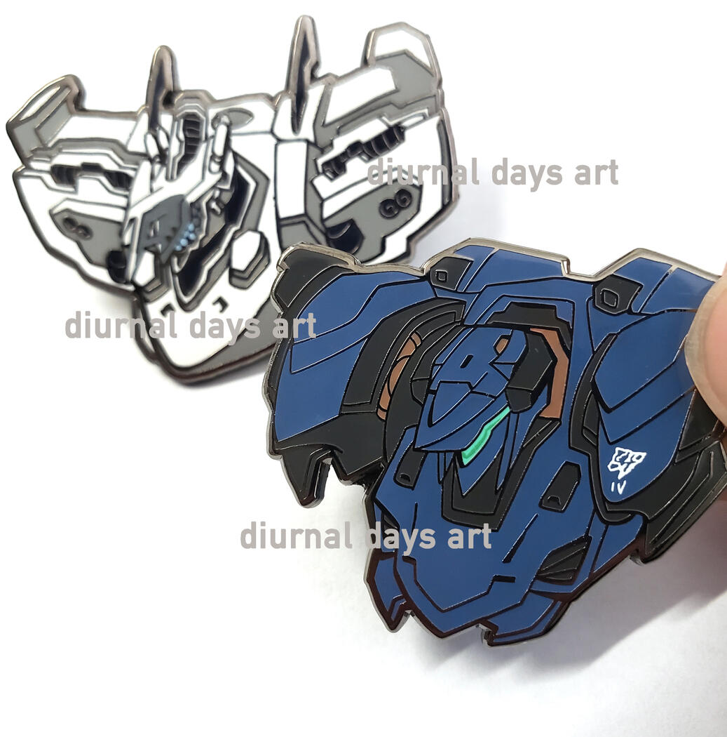 Armored Core fanart enamel pin designs